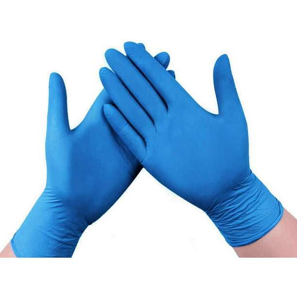100 Pcs Nitrile Blue Durable Rubber Cleaning Hand Gloves Powder Latex Free US